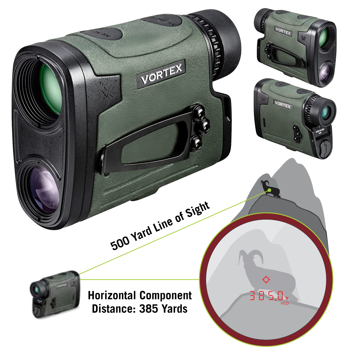 Vortex Optics Viper HD 3000 Laser Rangefinder with Free Camo Digital Hat Bundle