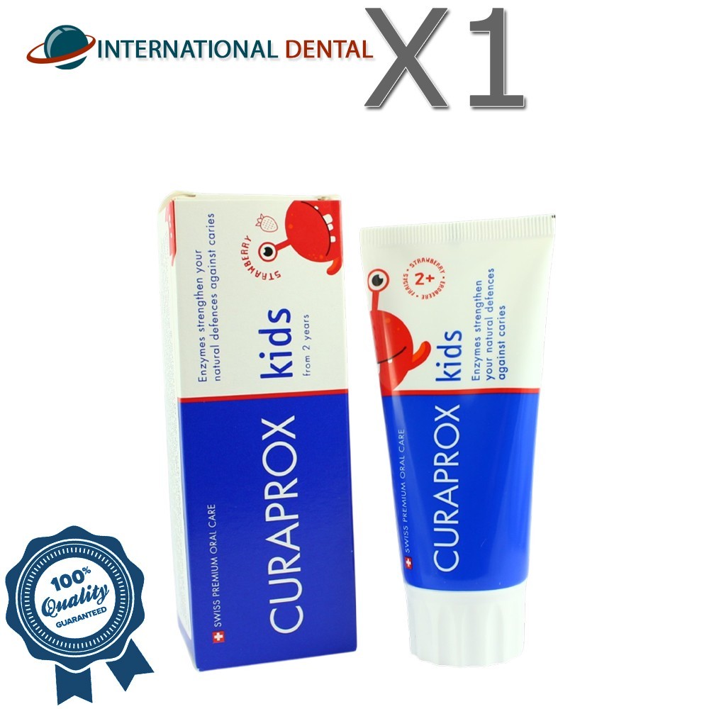 Curaprox Kids Toothpaste Age 2+ Strawberry 60ml Fluoride Children Oral Care