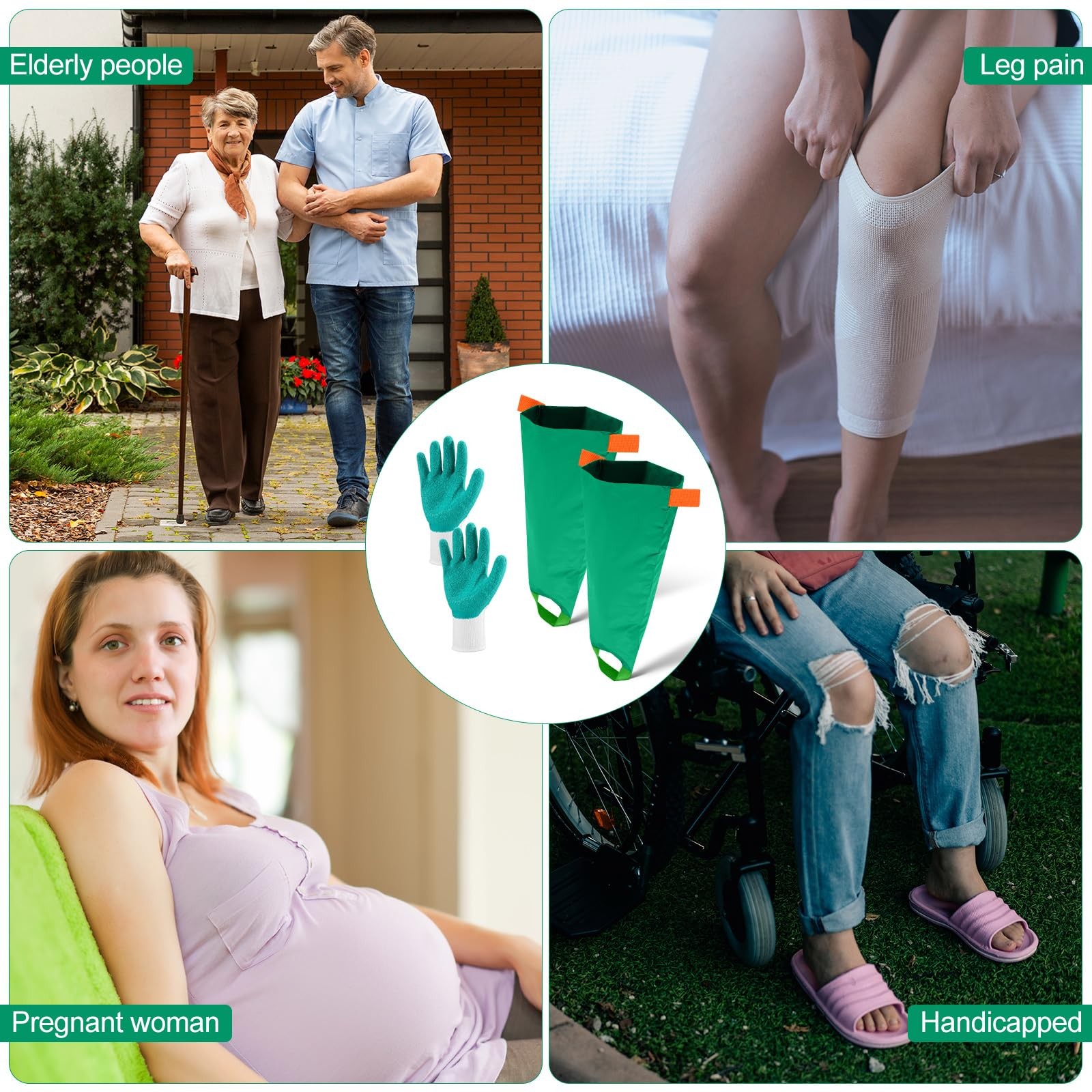 Vicenpal 2 Pcs Easy Slide Compression Stocking Aid Device for Putting Green