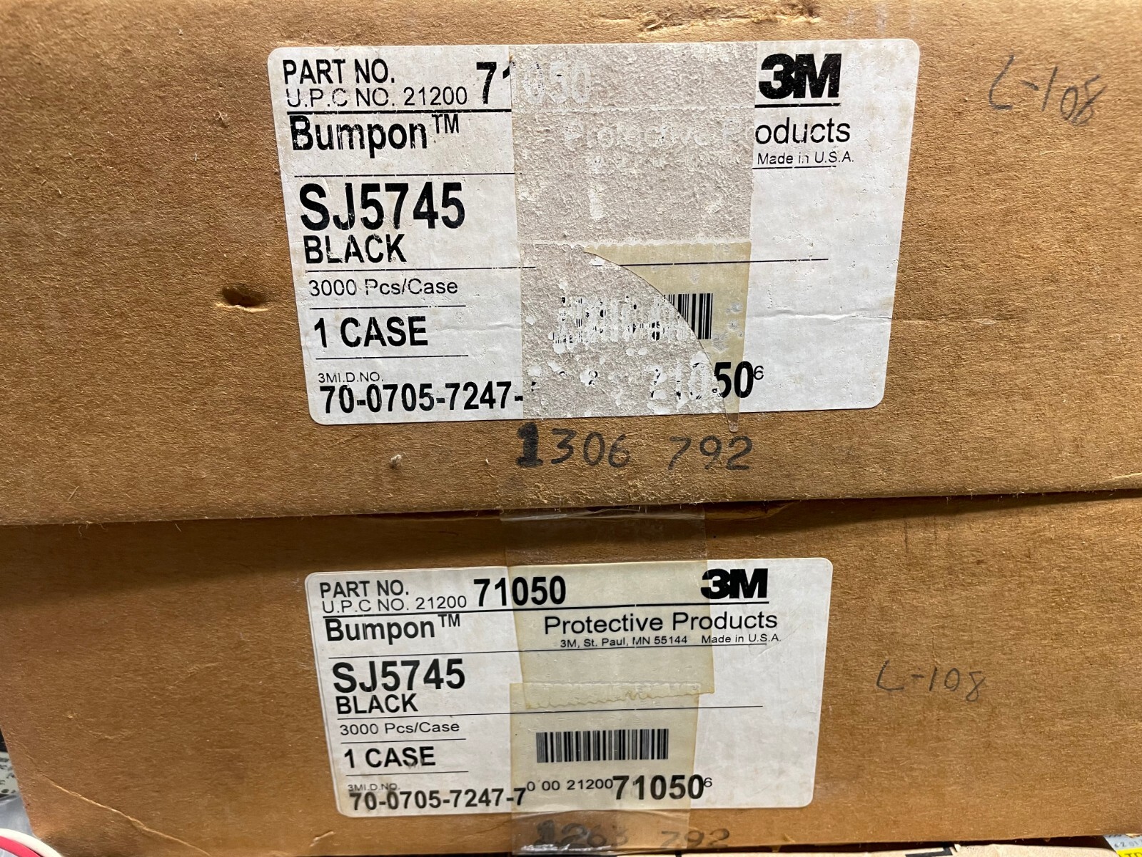 3M Protective Products SJ5745 Black, 3000 per case x2 LOT, Bumpon rubber bumper