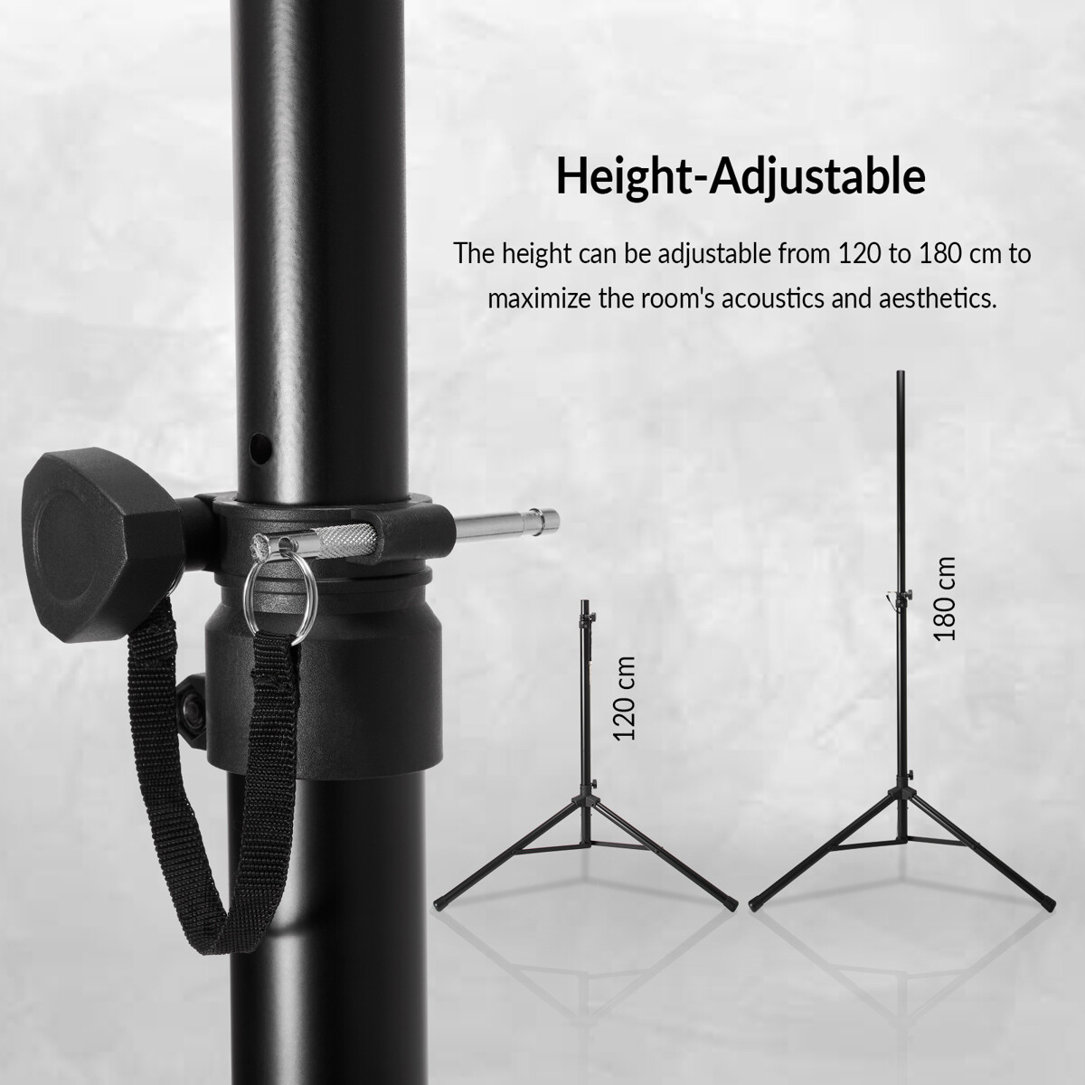 Turnstile Audio Height-Adjustable Speaker Stand with Carry Bag #SS6-SB