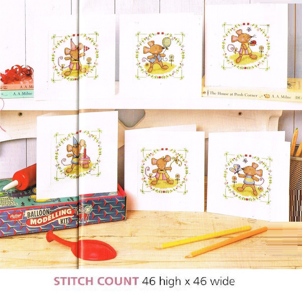 MOUSE CARDS  CROSS STITCH  PATTERN ONLY    EQ - RWV
