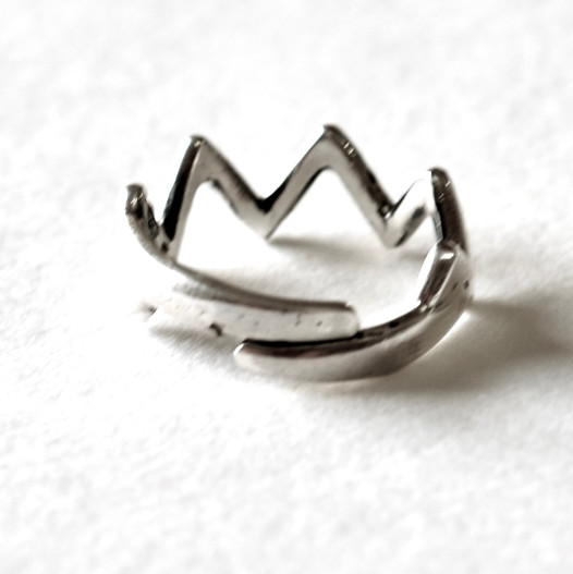 Simple Style Zig Zag Toe Ring For Wife In Solid Metal White Gold Plated Silver