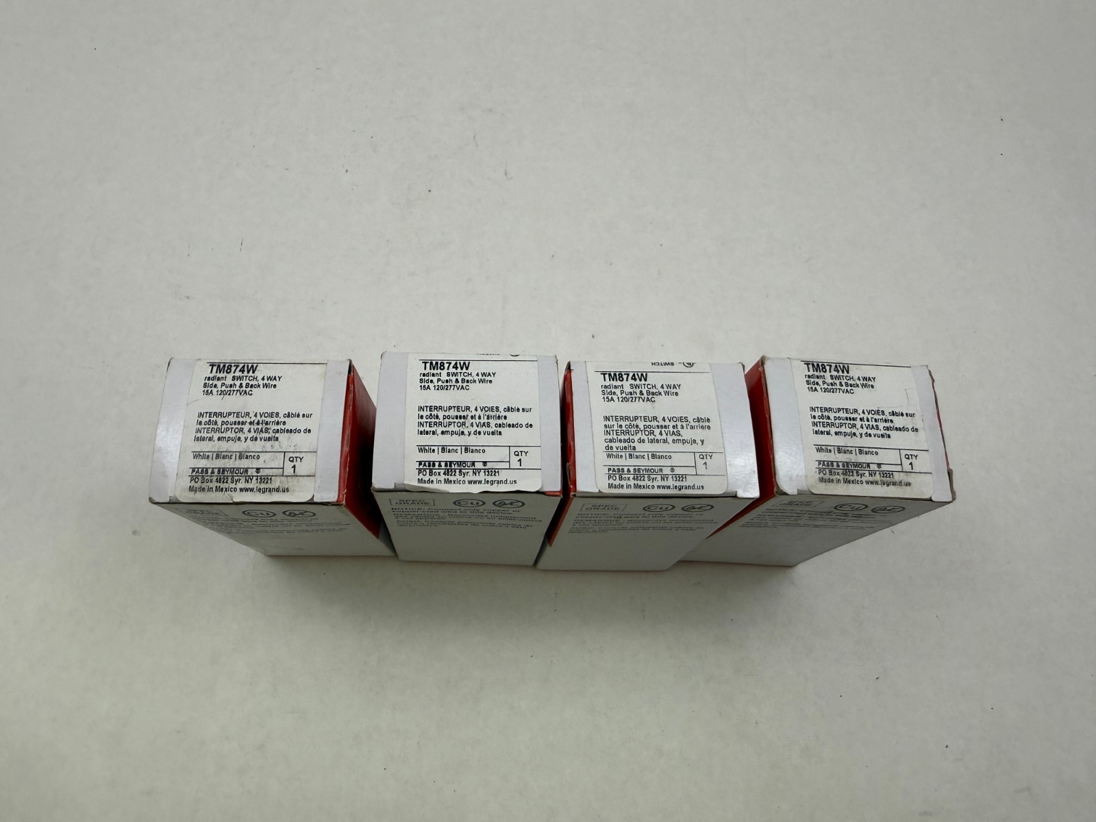 Pass & Seymour TM874W Lot Of 4 Radiant Switch 4 Way White See Pics #B25