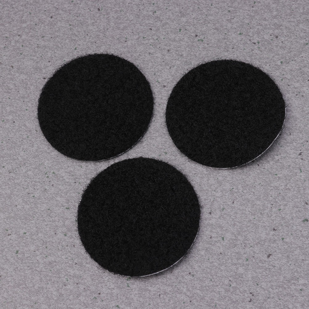 12Pcs Durable Round Hook Loop Tape Dots Self Adhesive for Mounting Black
