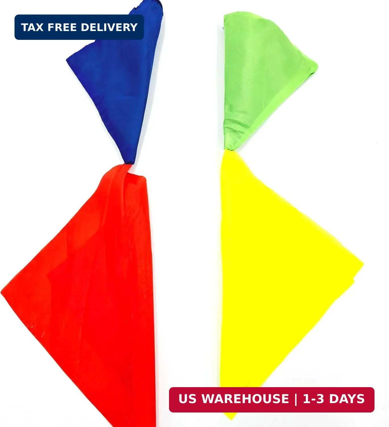 Four Color Changing Silk Scarves (2 PCS) for Magic Tricks - Magic Hanky