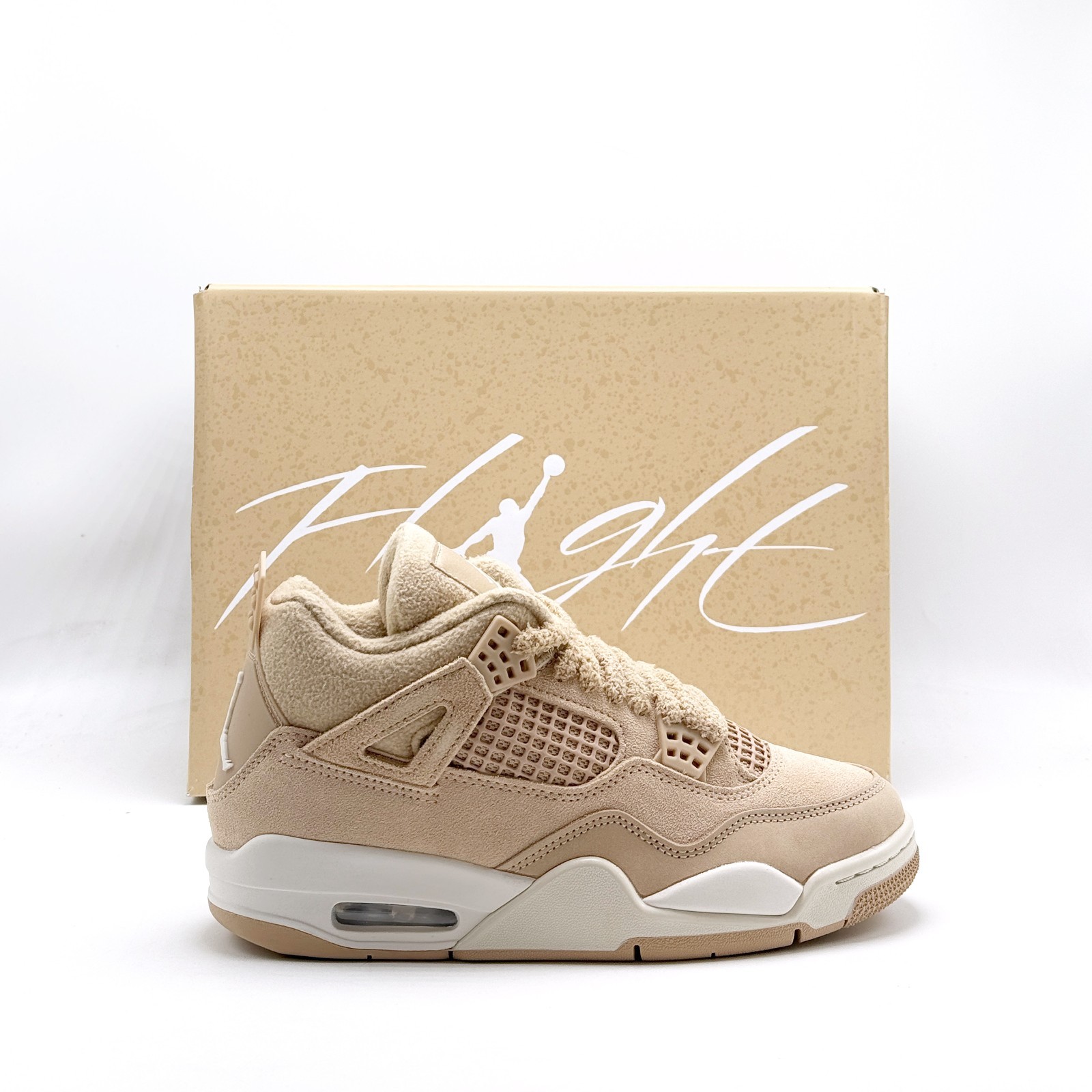 *NEW* WOMEN NIKE AIR JORDAN 4 RETRO HEMP / LIGHT OREWOOD BROWN (HV0823 200) 👍
