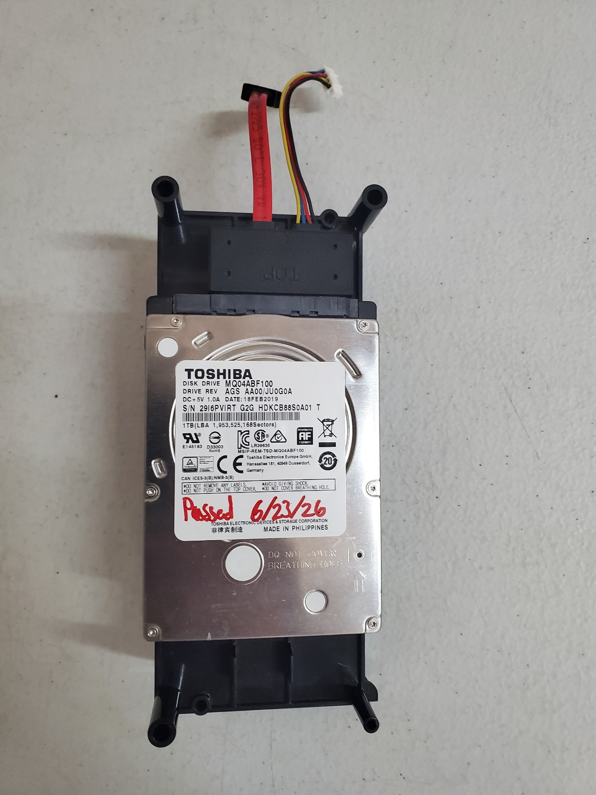 Xbox One 1540 1TB Oem HDD w/ Caddy & SATA Cable Healt Good