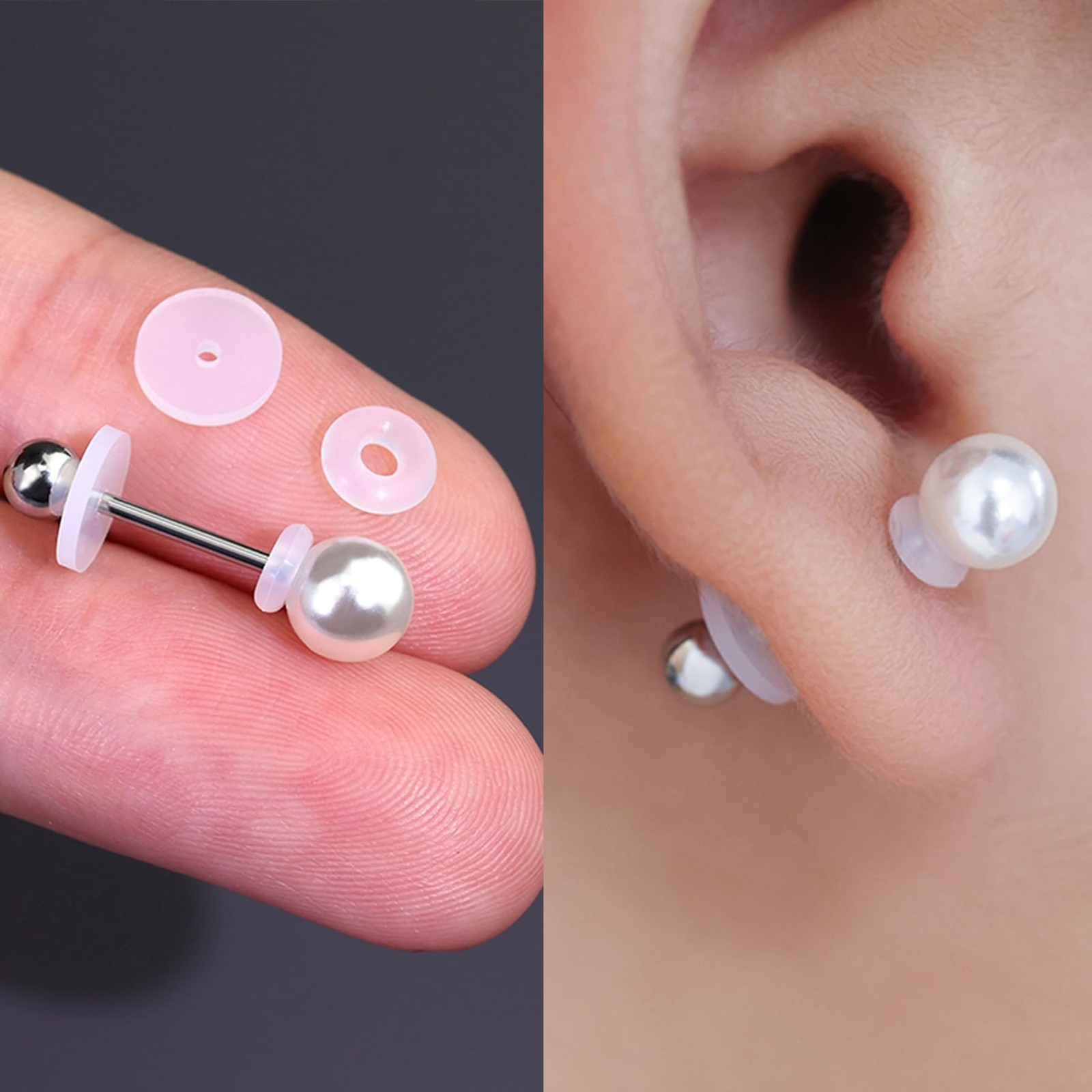 Silicone Earring Backs Stopper 50-100 Pcs for Piercings Clear Discs