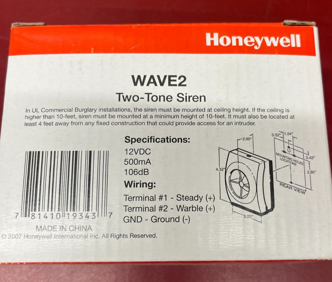New Honeywell Wave2 Two-Tone Siren