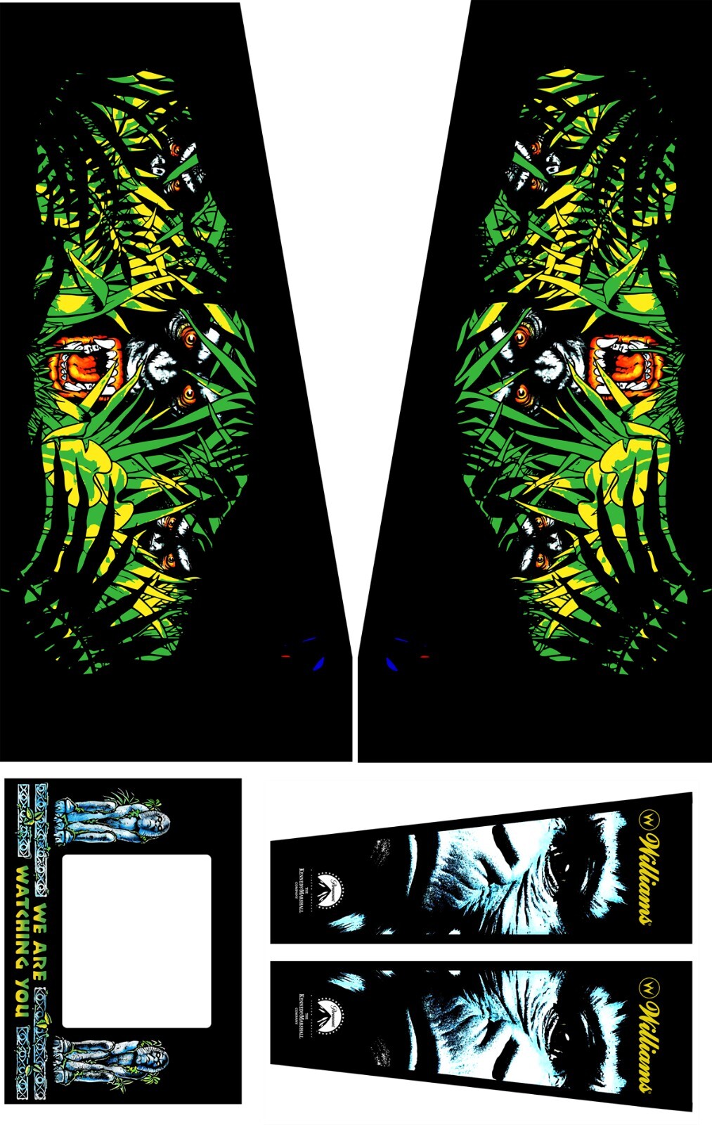 Williams CONGO Pinball Machine CABINET Decal Set