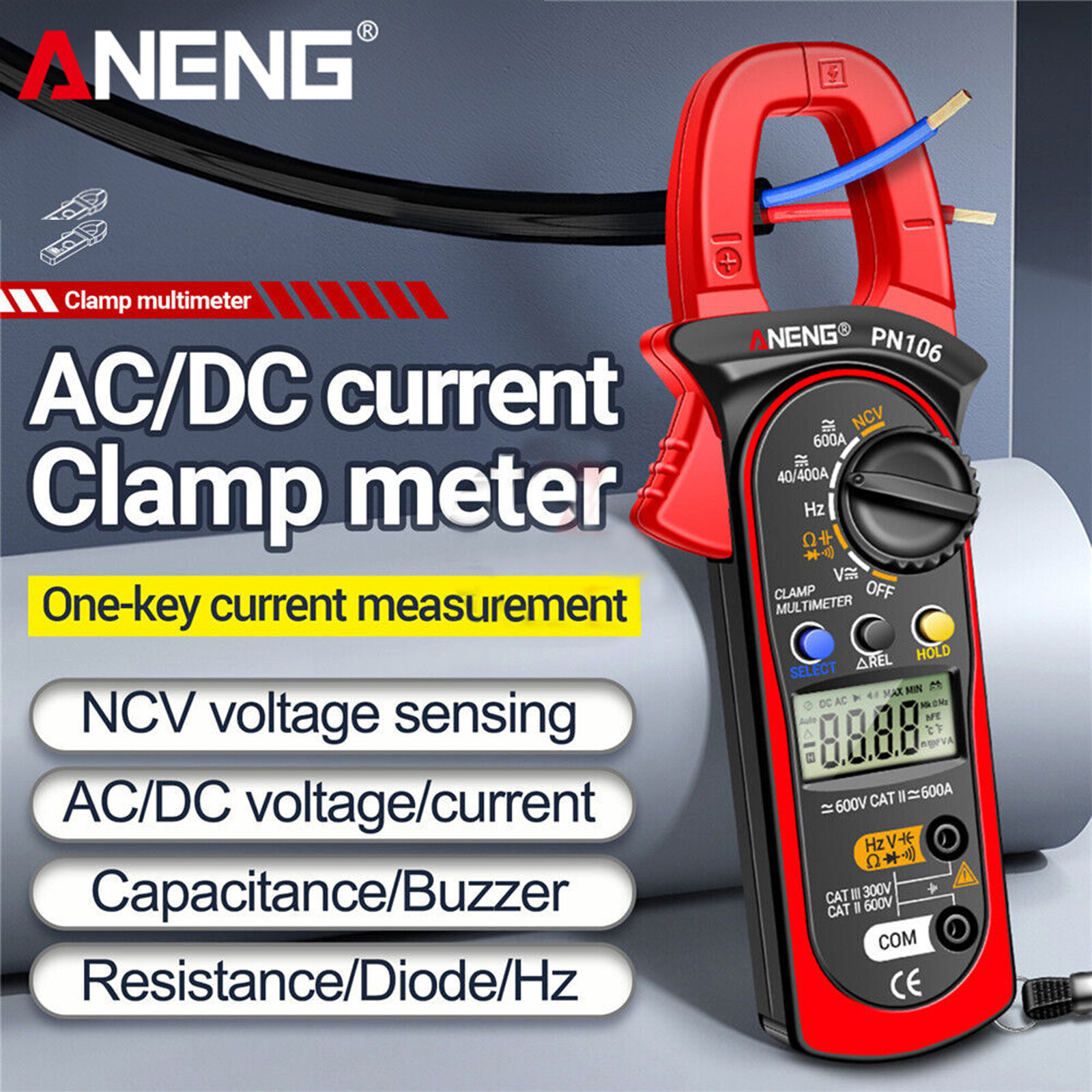 NEW AC/DC Current Digital Clamp Meter Amp Multimeter Handheld Tester 4000 Counts