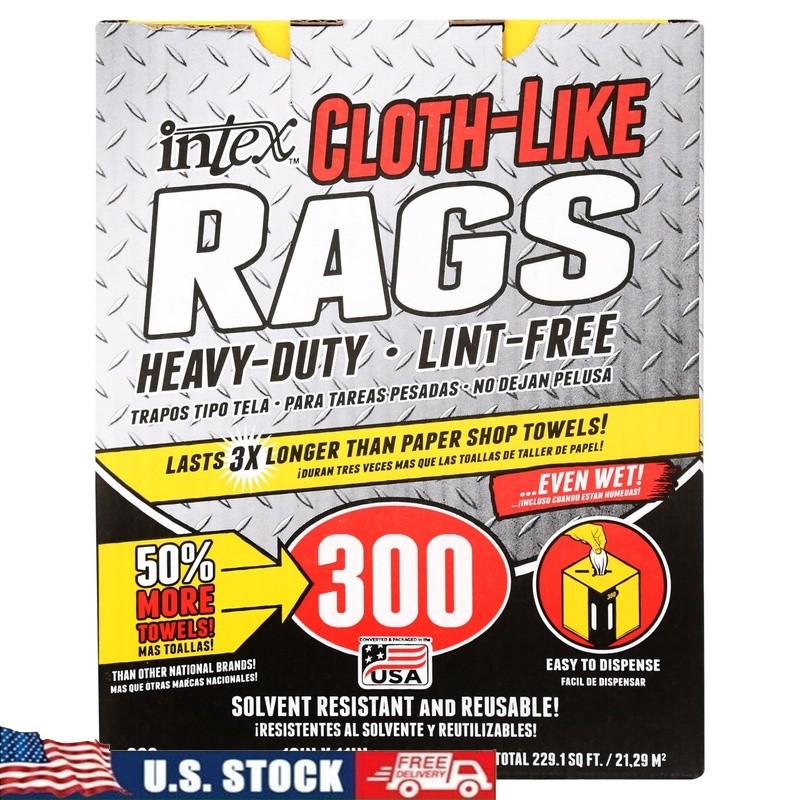 Cloth-Like Strong Absorbent Wipers Lint-Free Heavy Duty Cleaning Cloths 300 Pack