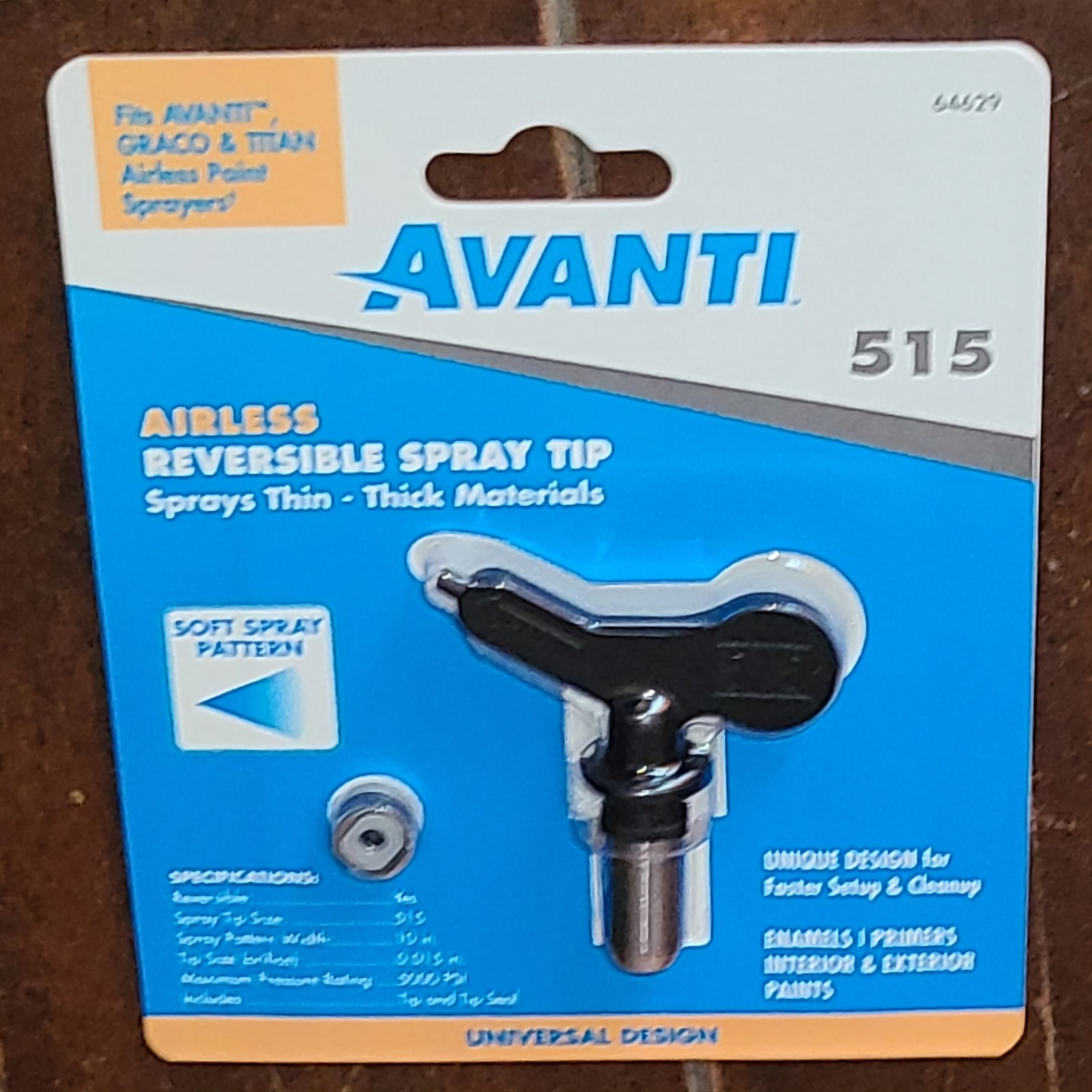 AVANTI 515 Reversible Airless Spray Tip (Spray Thin - Thick Materials) #64629