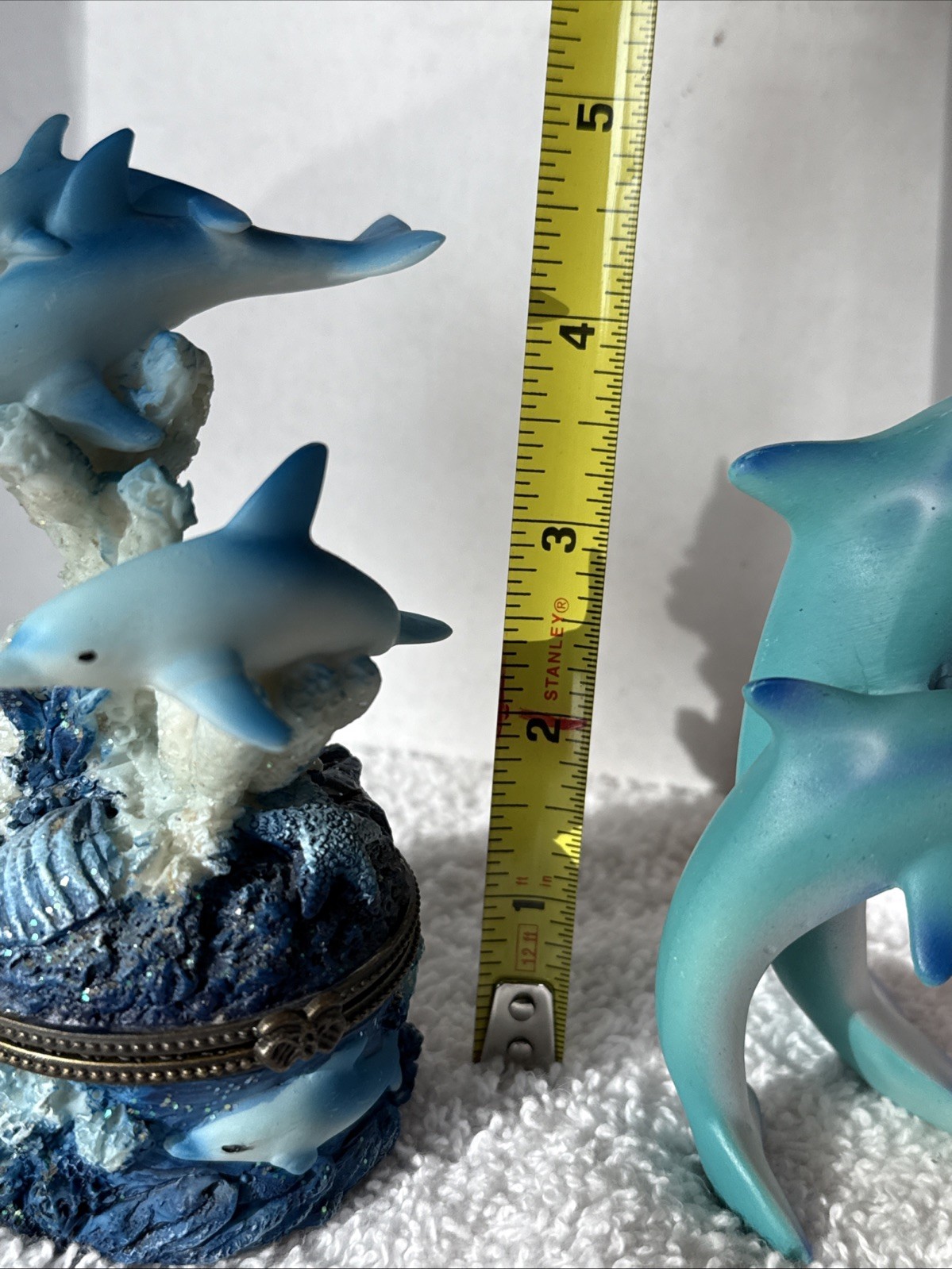 Dolphin Hinged Trinket Box and Figurine Set