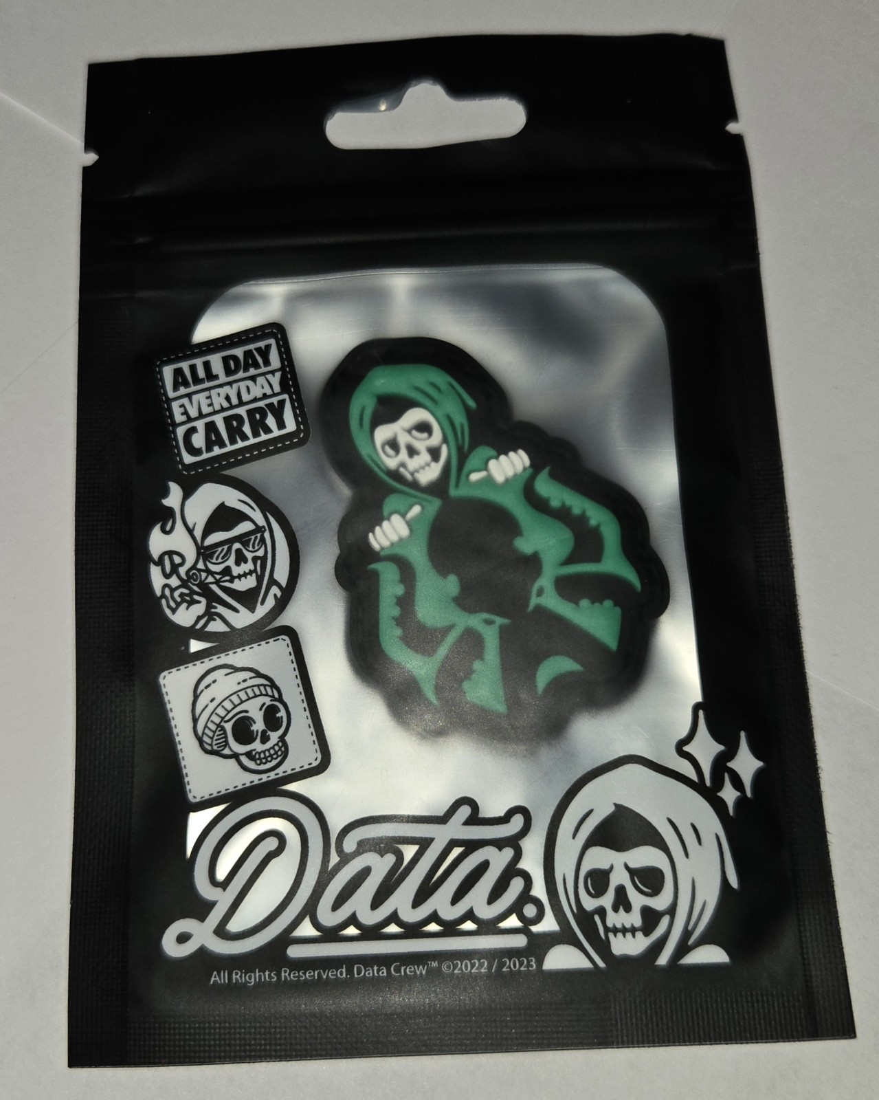Limited Edition Data Crew Green Skull and Kracken Patch Free Shipping !