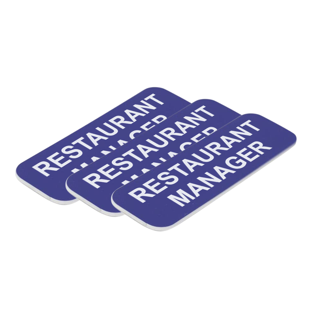 Restaurant Manager 1 x 3" Name Tag/Badge, (3 Pack)