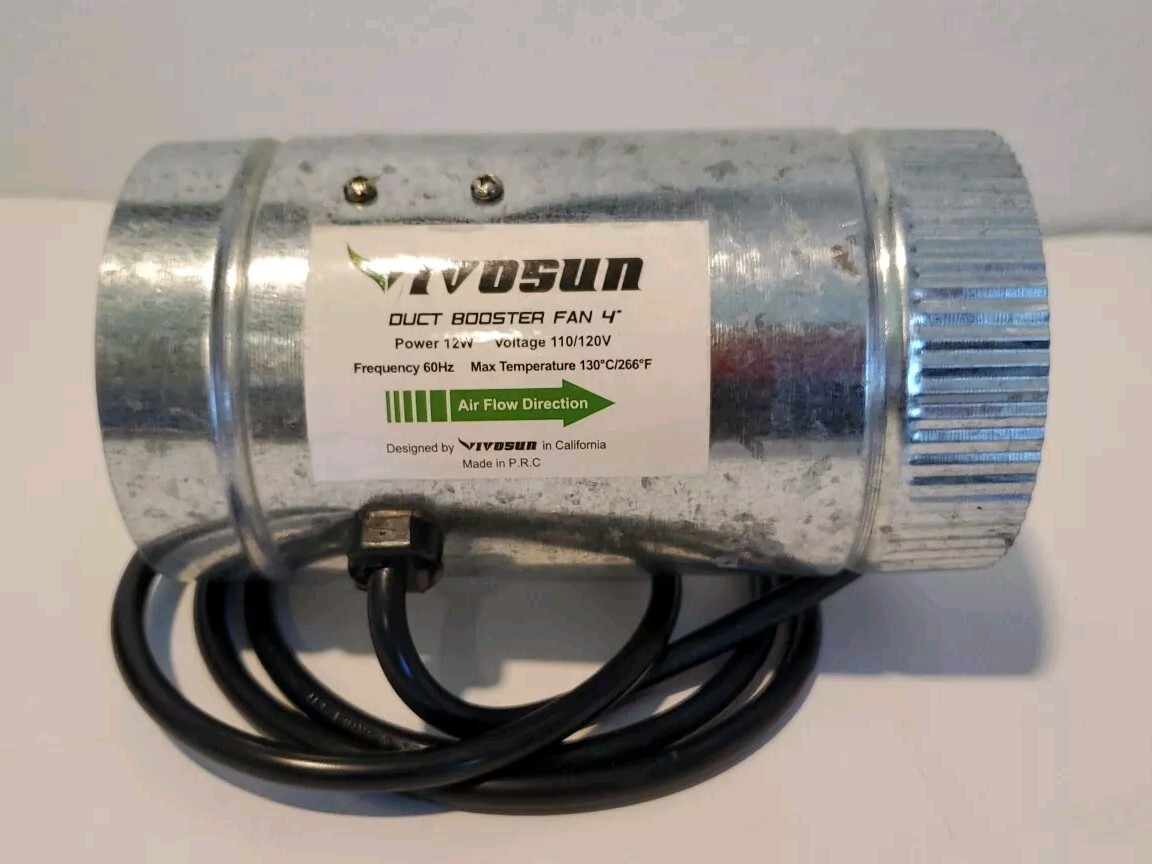 Vivosun 4 inch Inline Duct Fan 100 CFM HVAC Exhaust Intake Fan Low Noise