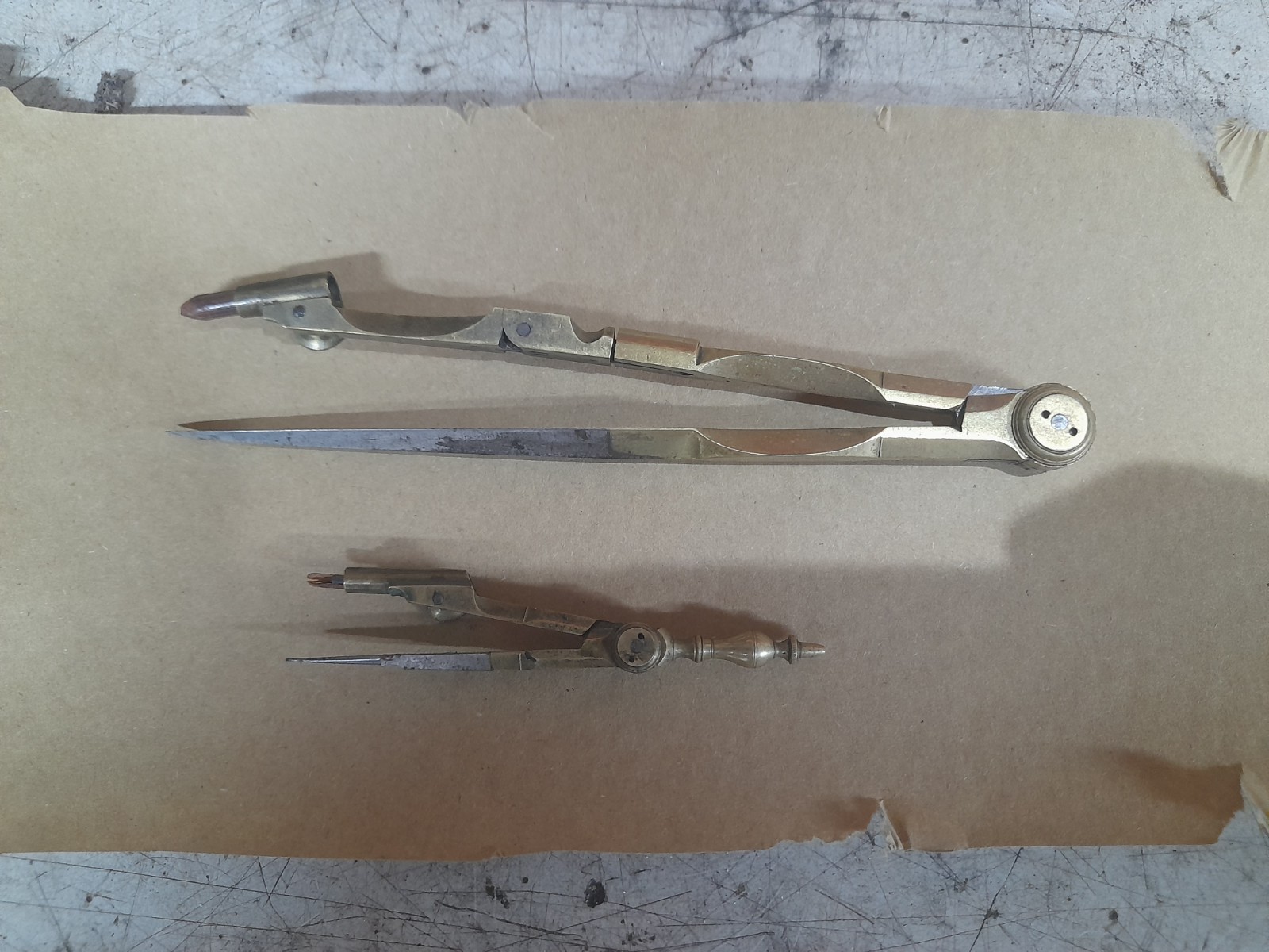 Pair Of Vintage Draughting Compass Brass
