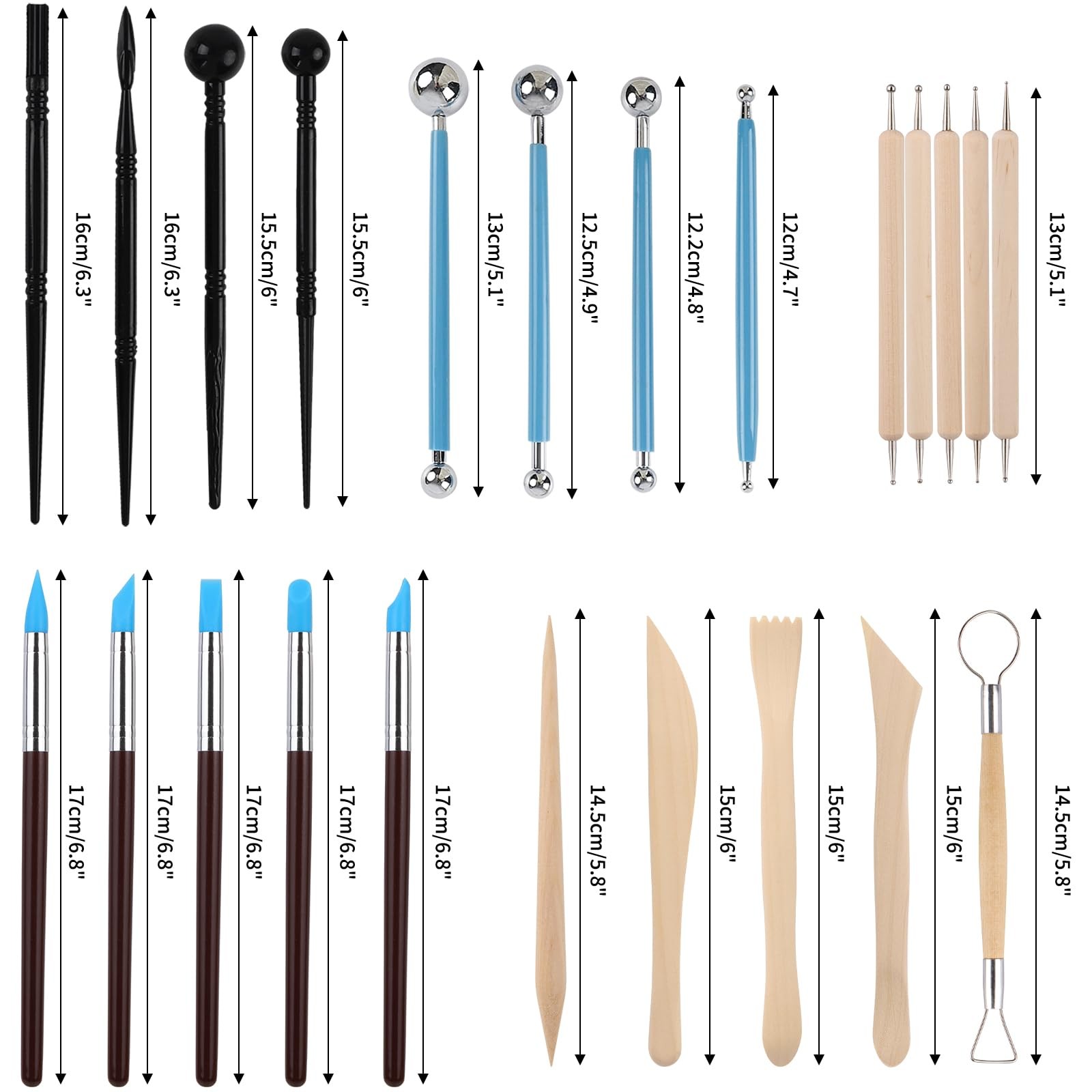 RUBFAC Polymer Clay Tools, Tools Kit, 24pcs Sculpting Set...