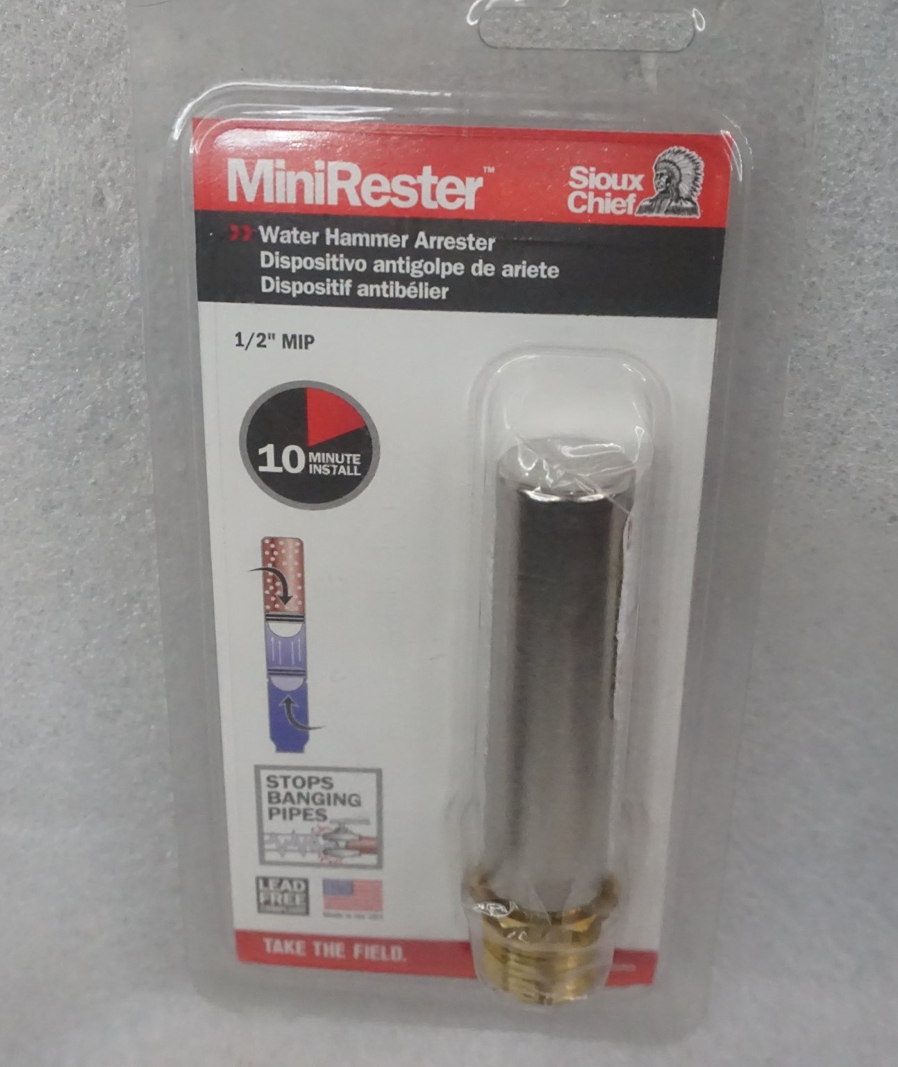 Sioux Chief MiniRester Water Hammer Arrester 1/2" MIP Lead Free USA