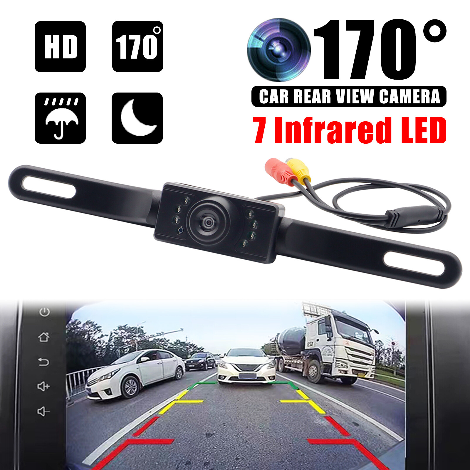 Car Rear View Backup Camera Parking Reverse Cam170° HD Night Vision Waterproof