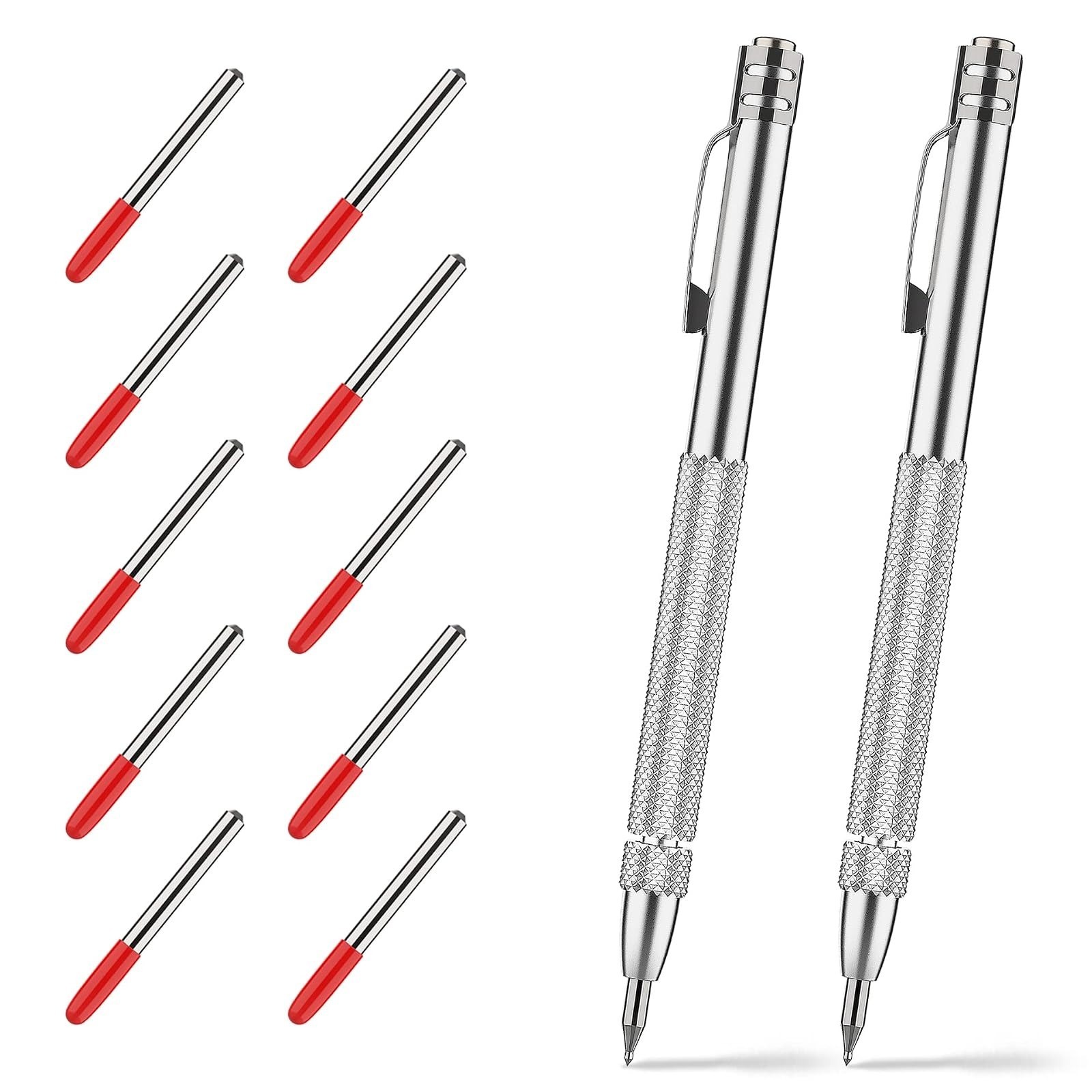 Glieskir Tungsten Carbide Scriber Tool Set - 4 Pack with Ruler & Tips