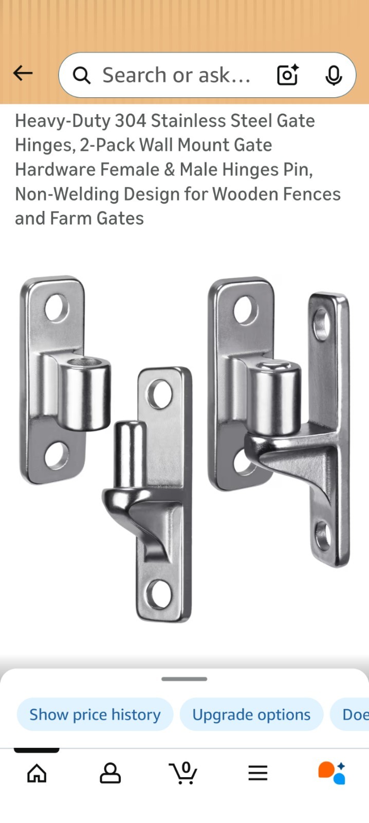 Lifeswell Fence Gate Hinges 2 Pack Permanent Anti-Rust