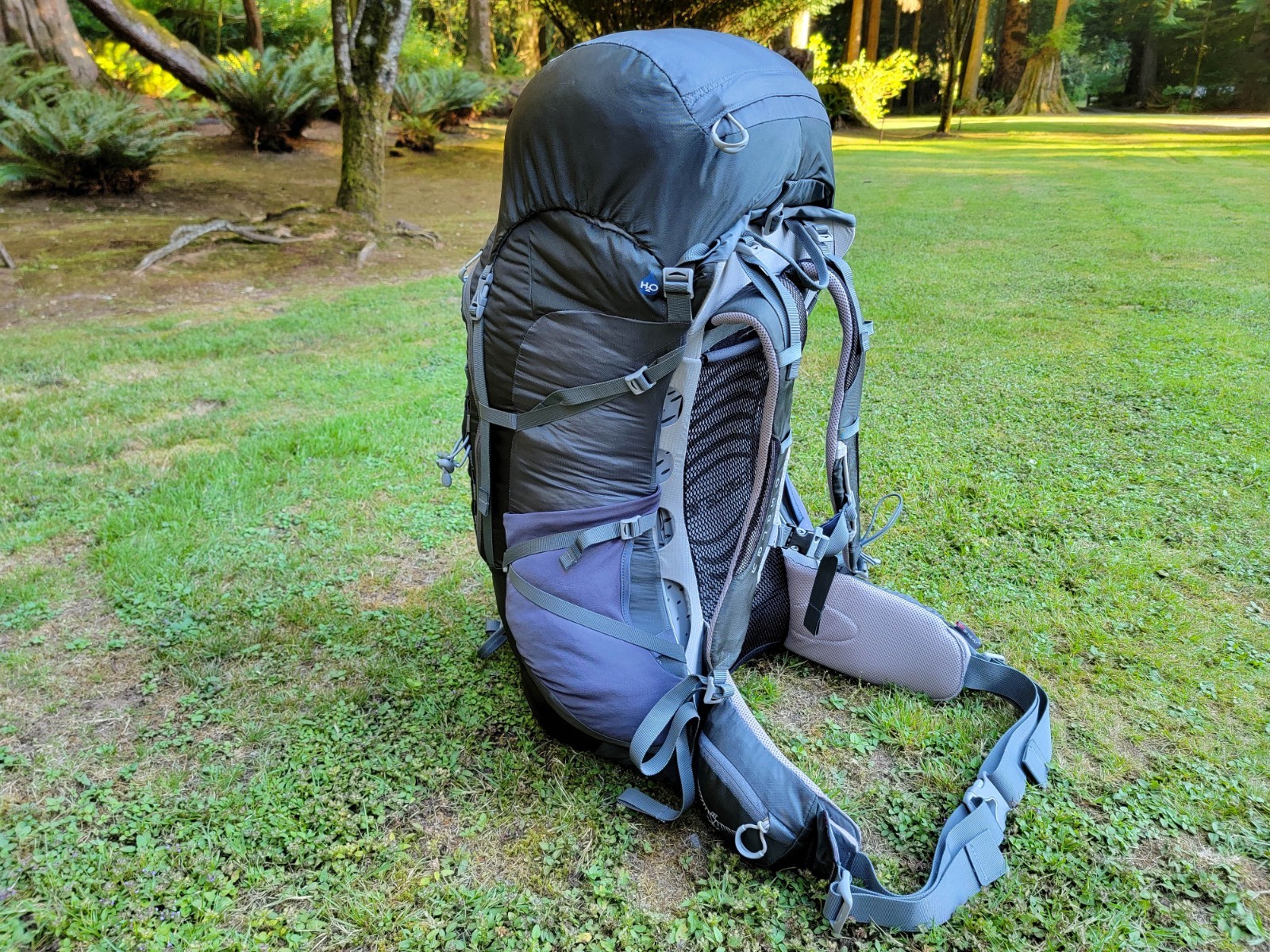OSPREY Atmos 65 Internal Frame Green Gray Hiking 28" Backpack ~ Size Medium