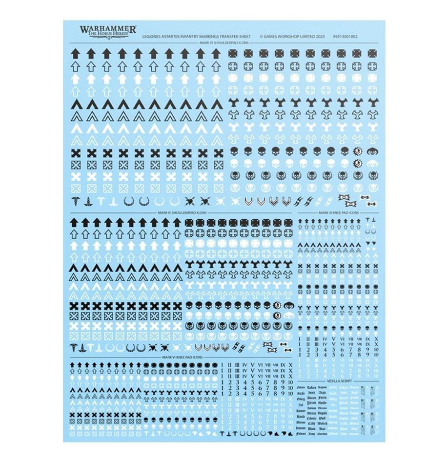 Legiones Astartes Infantry Markings Transfer Sheet Warhammer The Horus Heresy