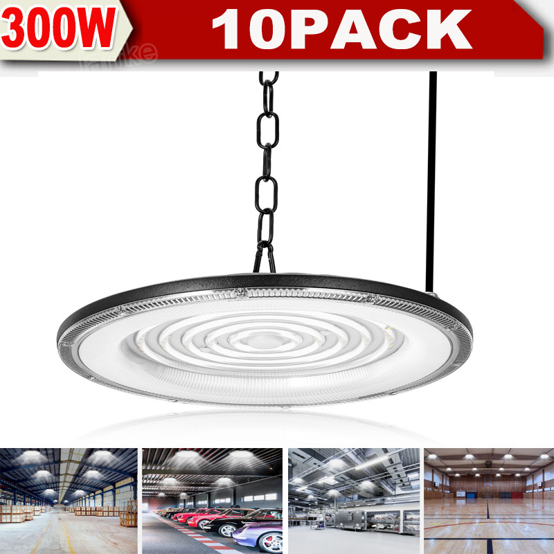 10 PACK 300W UFO LED High Bay Light Shop Industrial Commercial Factory Warehouse