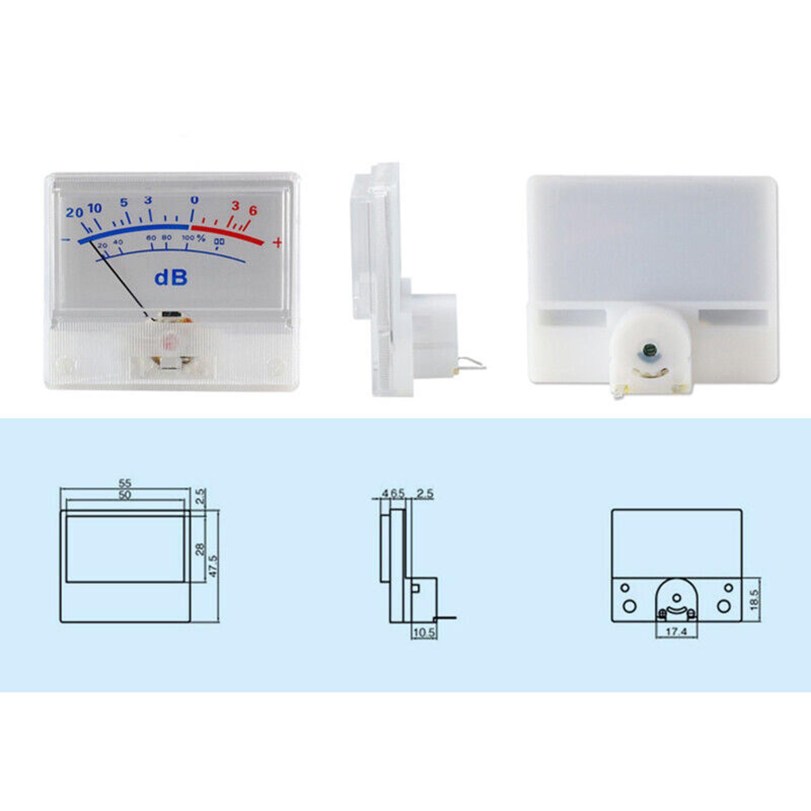 White Panel High-Precision Audio Power Amplifier VU Meter DB Level Header D