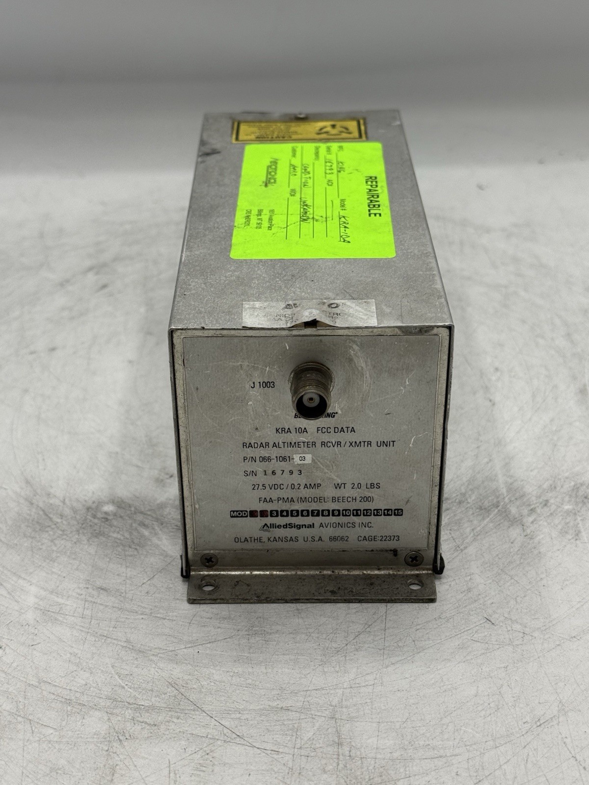 Bendix King KRA 10A Radar Altimeter R/T 066-1061-03 READ