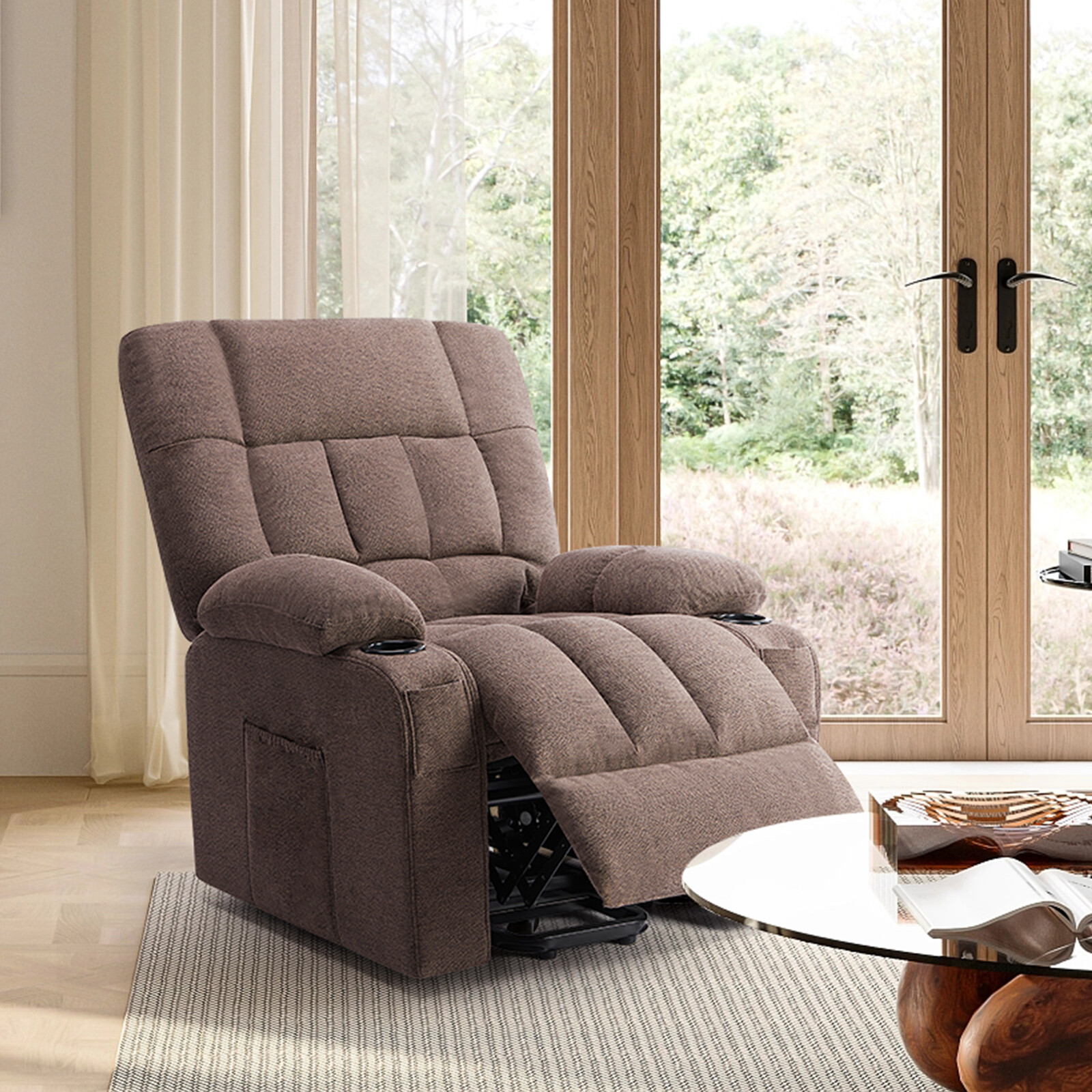 Elderly Motor Power Lift Recliner Sofa w/Massage&Heat Electric Lazy Lounge Chair