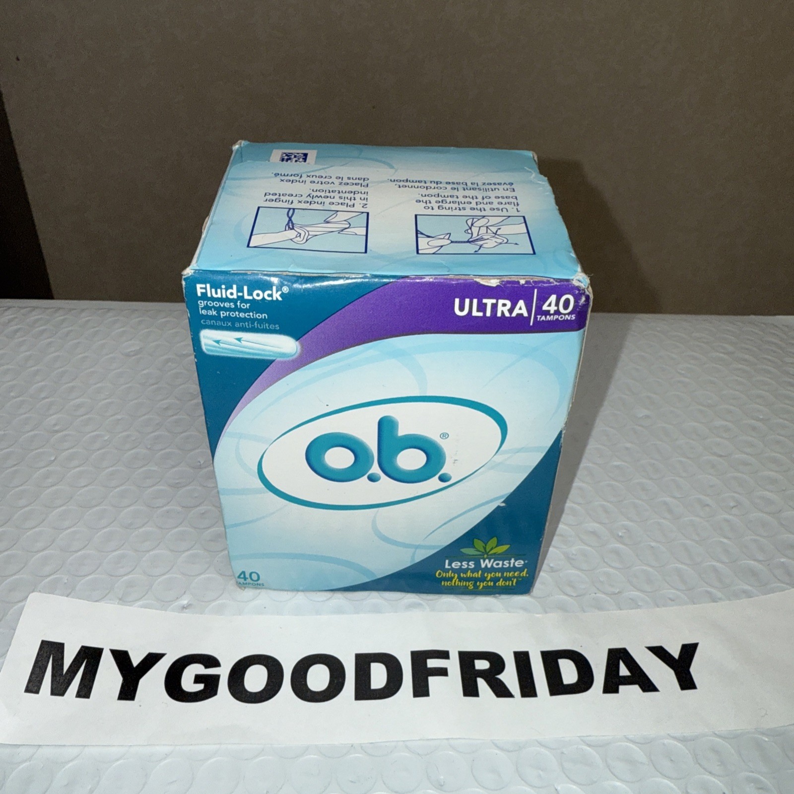o.b. Original Non-Applicator Tampons Ultra Absorbancy 40 Count (Pack of 1)