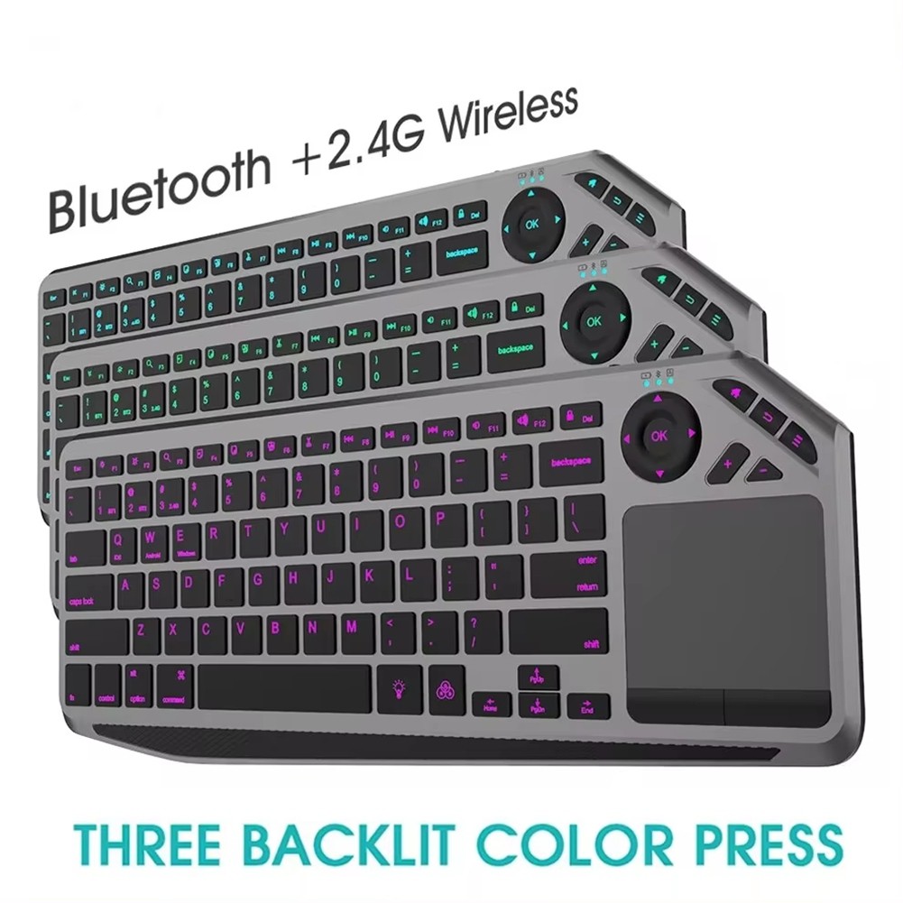 Bluetooth Keyboard with Touchpad 7-Colors Backlit 2.4G Rechargeable8483