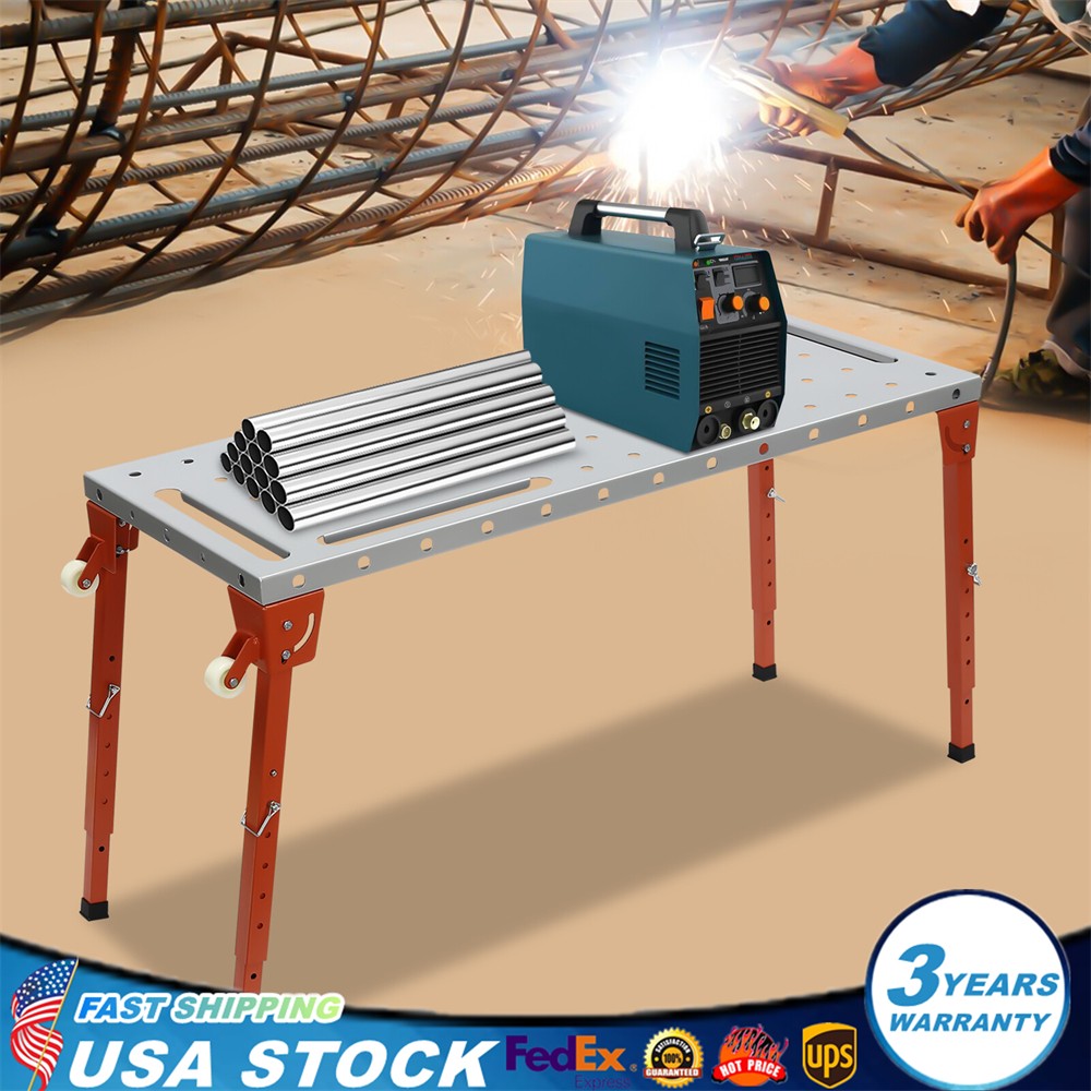 Steel Portable Welding Table Welding Workbench Table Folding Work Bench Silver
