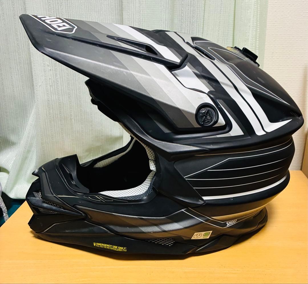 SHOEI VFX-WR Off Road Helmet Black Gray L Motocross Dirt Bike Japan Free Ship