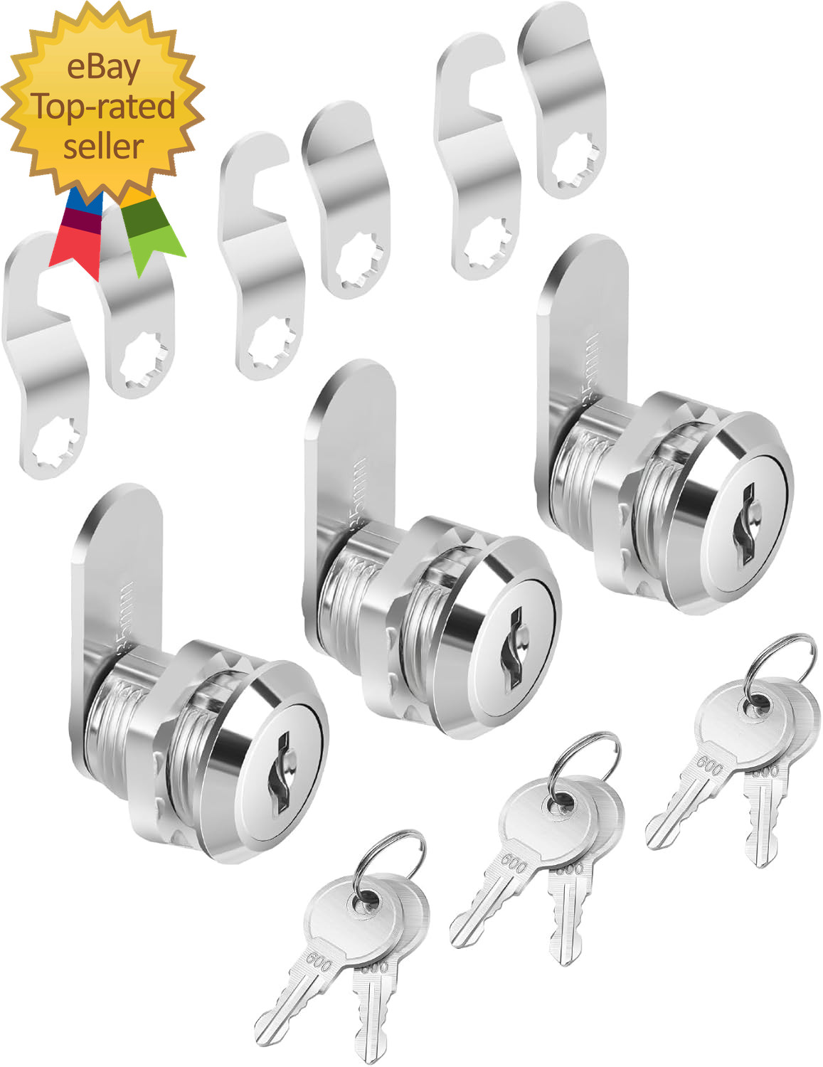 Cabinet Locks with Keys 5/8" Long, 3 Pack Cam Locks for Cabinets Keyed Alike