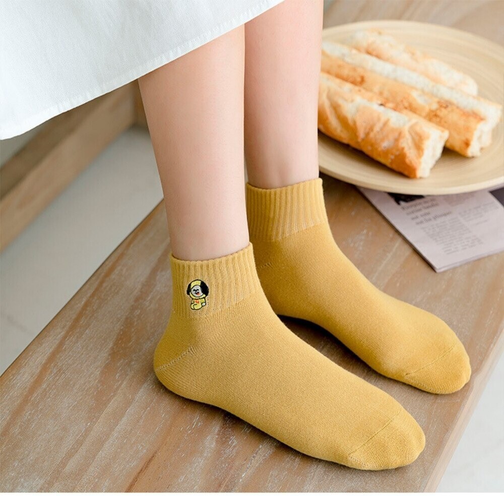 BTS Bangton Boys KPOP Cute Cartoon Cotton Socks Women Girls Army 8 Pair