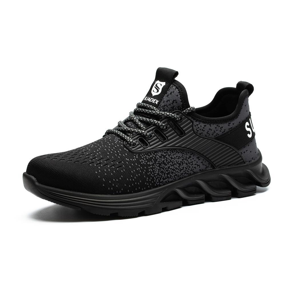 SUADEEX Work Safety Shoes Steel Toe Sneakers Indestructible Composite Toe Black