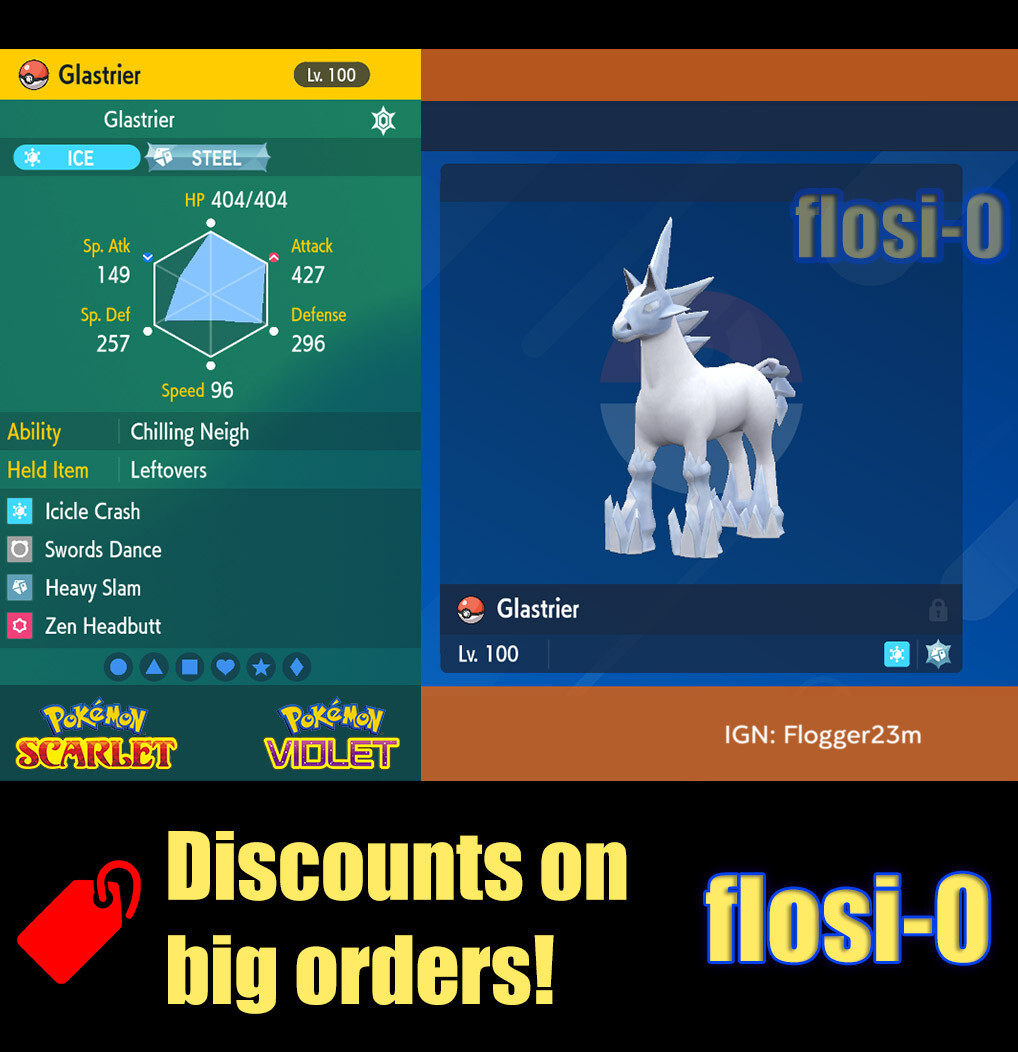 6IV Glastrier Pokemon Scarlet and Violet