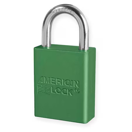 American Lock A1105grn Anodized Aluminum Safety Padlock, Keyed Different, 1-1/2