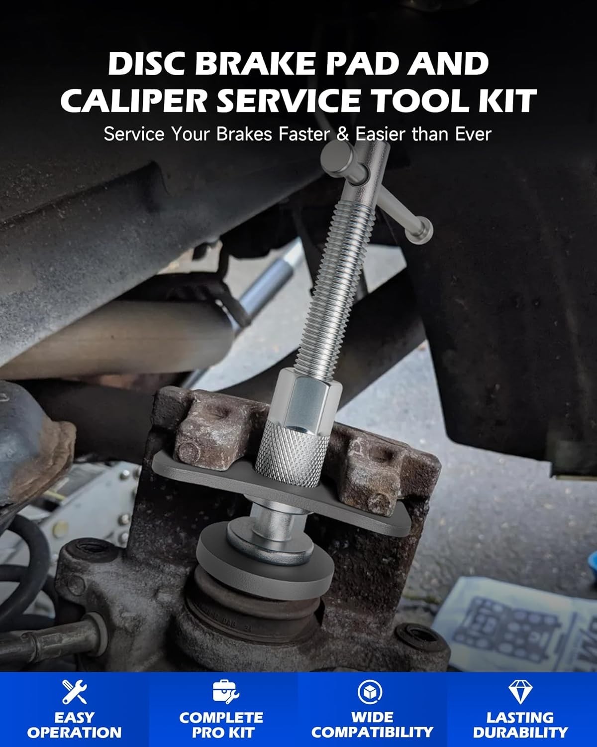 OMT 24pc Brake Caliper Compression Tool with Adapters & Hangers, Sandblast | ...