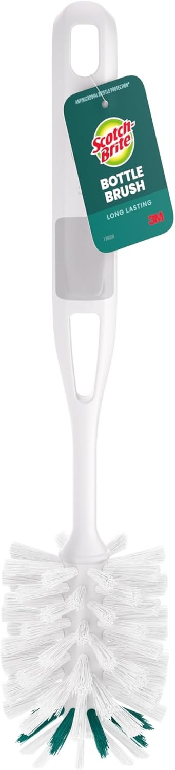 Scotch Brite Glass & Water Bottle Brush Long Lasting Bristles for Deep Cleaning