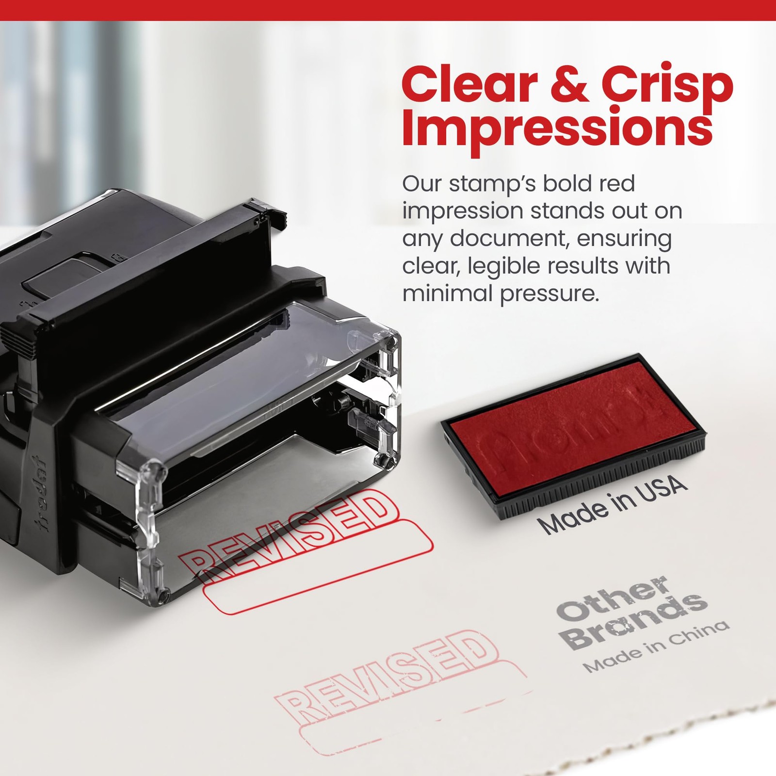 Revised Office Self Inking Rubber Stamp Marking Ink Stationery Tool