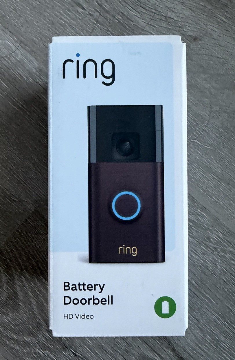 Ring Battery Doorbell Head-to-Toe Video Venetian Bronze - New Sealed