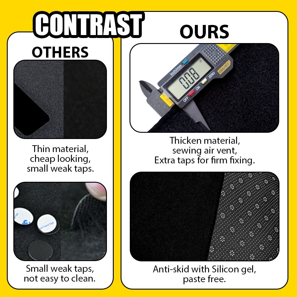 Non-Slip Black Dashboard Pad Dash Cover Mat Pad For 2012-2015 Honda Civic Black