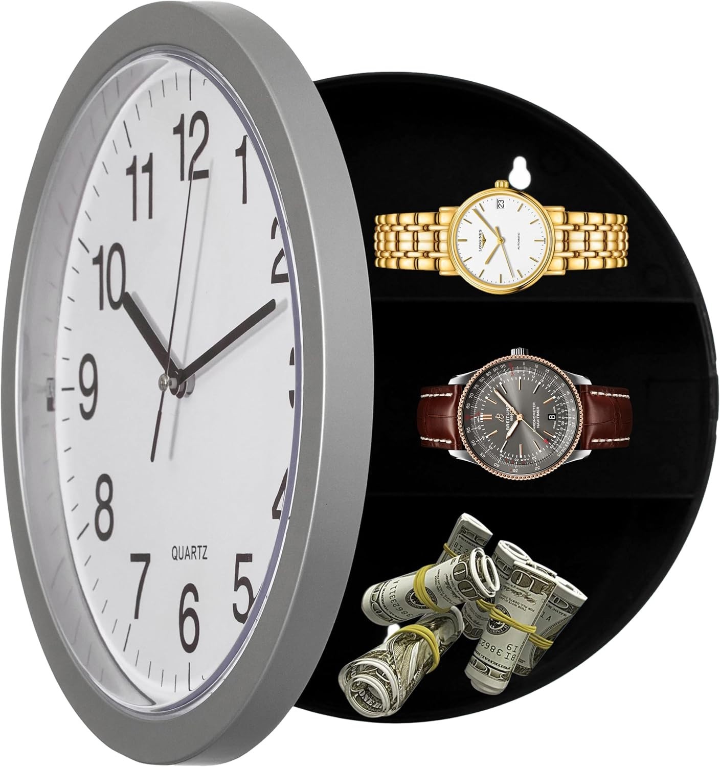 MEJOR Reloj Caja Fuerte De Seguridad Oculta Muro Secreto Joyeria Dinero Efectivo