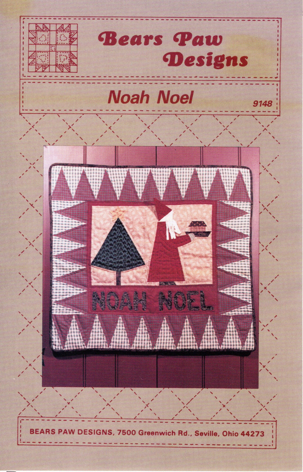 "Noah Noel" ©1991 Bear Paw Designs Sewing Crafting Quilting Pattern # 9148